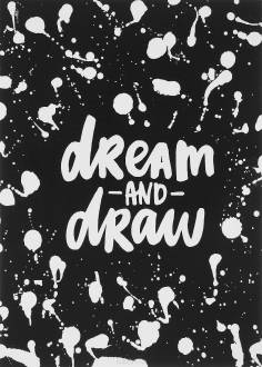 Скетчбук Подписные Издания "Dream and draw", цвет: черный, белый, 30 листов