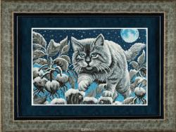 Набор для вышивания бисером Золотые ручки "Лунный кот", 45 x 30 см