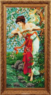 Набор для вышивания бисером Золотые ручки "Очарование весны", 31 x 67 см
