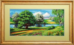 Набор для вышивания бисером Золотые ручки "Летний пейзаж", 66 x 33 см