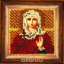 Канва с нанесенным рисунком Вышивальная мозаика "Святая Мученица Галина", для вышивания бисером, 6,5 х 6,5 см. 4038