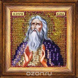 Канва с нанесенным рисунком Вышивальная мозаика "Святой пророк Илья", для вышивания бисером, 6,5 х 6,5 см