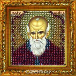 Канва с нанесенным рисунком Вышивальная мозаика "Святой преподобный Максим-исповедник", для вышивания бисером, 6,5 х 6,5 см