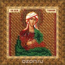 Канва с нанесенным рисунком Вышивальная мозаика "Святая Блаженная Таисия", для вышивания бисером, 6,5 х 6,5 см