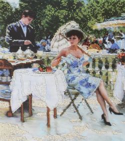 Набор для вышивания бисером Белоснежка "На летней веранде", 30 x 24 см