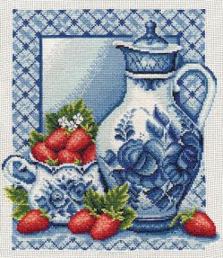 Набор для вышивания крестом Panna "Клубника со сливками", 27 x 31 см
