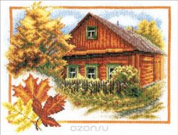 Набор для вышивания крестом Panna "Осень в деревне", 26 x 20 см