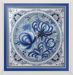 Набор для вышивания крестом Panna "Часы. Синие мечты", 31 x 31 см
