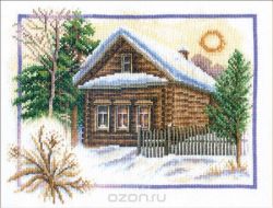 Набор для вышивания крестом Panna "Зима в деревне", 26 x 20 см