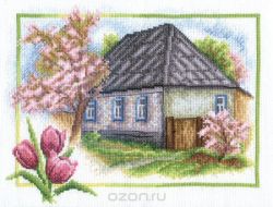 Набор для вышивания крестом Panna "Весна в деревне", 26 x 20 см