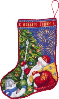 Набор для вышивания Panna "Новогодний сапожок", 20 x 29 см