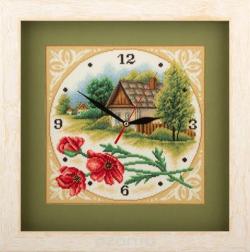 Набор для вышивания часов Panna "Домик", 22,5 x 22,5 см