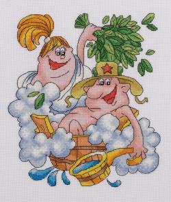 Набор для вышивания крестом Panna "Эх, попаримся!", 20 x 22,5 см