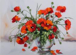 Набор для вышивания Panna "Этюд с маками", 27 x 19,5 см