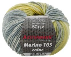 Пряжа для вязания Austermann "Merino color", цвет: желто-зеленый, серый (1303), 105 м, 50 г