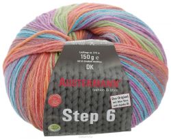 Пряжа для вязания Austermann "Step 6 Irish Rainbow Colours", цвет: салатовый, голубой, фиолетовый (624), 375 м, 150 г