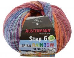 Пряжа для вязания Austermann "Step 6 Irish Rainbow Colours", цвет: синий, оранжевый, фиолетовый (632), 375 м, 150 г