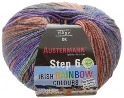 Пряжа для вязания Austermann "Step 6 Irish Rainbow Colours", цвет: серый, коричневый, фиолетовый (627), 375 м, 150 г