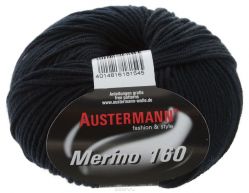 Пряжа для вязания Austermann "Merino", цвет: черный (202), 160 м, 50 г