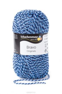 Пряжа для вязания Schachenmayr "Originals Bravo", цвет: синий, черный (08182), 133 м, 50 г