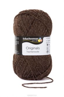 Пряжа для вязания Schachenmayr "Originals Trachtenwolle", цвет: шоколадно-коричневый (00010), 185 м, 100 г