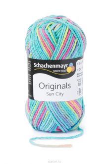 Пряжа для вязания Schachenmayr "Originals Sun City", цвет: голубой, розовый, желтый (01081), 97 м, 50 г