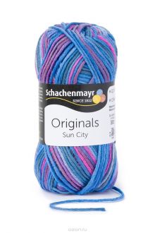 Пряжа для вязания Schachenmayr "Originals Sun City", цвет: голубой, розовый, фиолетовый (01082), 97 м, 50 г