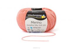 Пряжа Schachenmayr "Merino Extrafine Silky Soft 120", 120м, 50г (00537, lachs, лососевый) 9807567-00537