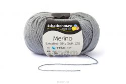 Пряжа Schachenmayr "Merino Extrafine Silky Soft 120", 120м, 50г (00590, steingrau, серый камень) 9807567-00590