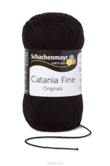 Пряжа для вязания Schachenmayr "Originals Catania Fine", цвет: черный (01001), 165 м, 50 г