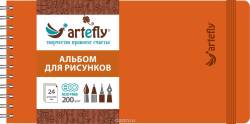 Artefly Альбом для рисования 24 листа цвет оранжевый