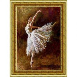 Канва с нанесенным рисунком Конек "Балерина", для вышивания бисером, 29 х 39 см. НИК9840