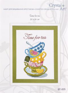 Набор для вышивания крестом Crystal Art "Time for tea", 20 х 26 см
