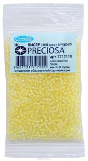 Бисер "Preciosa" прозрачный с цветным центром, 10/0, 20 г. 331-19001-10/0-58586