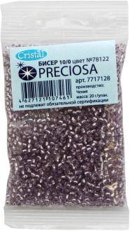 Бисер "Preciosa" прозрачный solgel с серебристым центром, 10/0, 20 г. 331-19001-10/0-78122