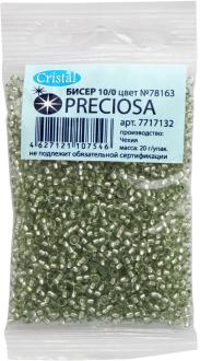 Бисер "Preciosa" прозрачный solgel с серебристым центром, 10/0, 20 г. 331-19001-10/0-78163