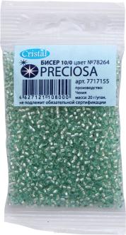 Бисер "Preciosa", прозрачный, с серебристым центром, 10/0, 20 г. 331-19001-10/0-78264