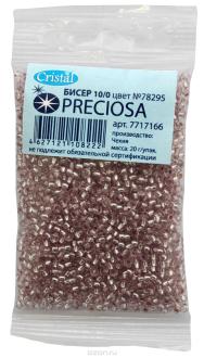 Бисер "Preciosa" прозрачный solgel с серебристым центром, 10/0, 20 г. 331-19001-10/0-78295