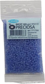 Бисер Preciosa "Ассорти", непрозрачный, глянцевый, цвет: сиреневый (02131), 10/0, 20 г