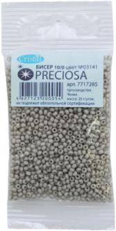 Бисер Preciosa "Ассорти", непрозрачный, глянцевый, цвет: серый (03141), 10/0, 20 г