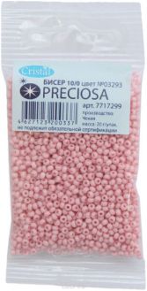 Бисер Preciosa "Ассорти", непрозрачный, глянцевый, цвет: розовый (03293), 10/0, 20 г