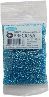 Бисер "Preciosa" прозрачный с серебристым центром, 10/0, 20 г. 331-19001-10/0-08265