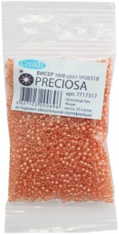 Бисер "Preciosa" прозрачный с покрытием, 10/0, 20 г. 331-19001-10/0-08318