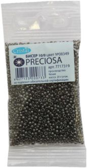 Бисер "Preciosa" прозрачный с покрытием, 10/0, 20 г. 331-19001-10/0-08349