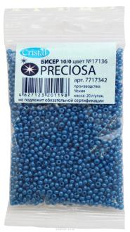 Бисер "Preciosa" алебастр, 10/0, 20 г. 331-19001-10/0-17136