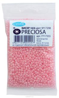 Бисер "Preciosa", непрозрачный, матовый, цвет: розовый (17298), 10/0, 20 г