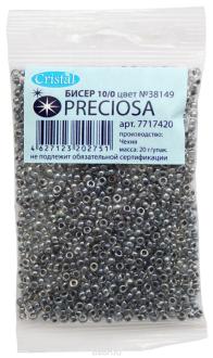 Бисер "Preciosa" прозрачный с цветным центром, 10/0, 20 г. 331-19001-10/0-38149