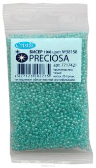 Бисер "Preciosa" прозрачный с цветным центром, 10/0, 20 г. 331-19001-10/0-38158