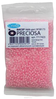Бисер "Preciosa" прозрачный с цветным центром, 10/0, 20 г. 331-19001-10/0-38173