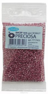 Бисер "Preciosa" прозрачный с цветным центром, 10/0, 20 г. 331-19001-10/0-38627